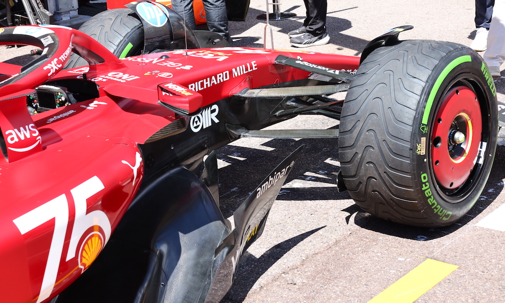 Ferrari SF-25 front suspension Monaco