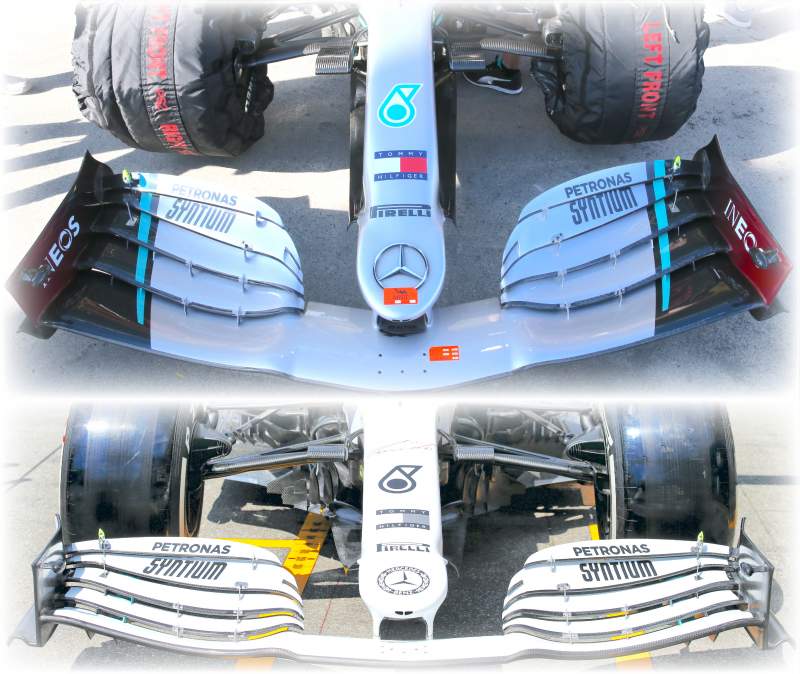 Mercedes W11 nose comparison