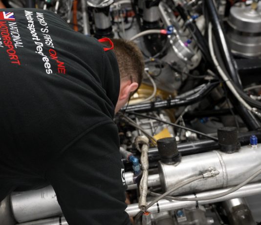 Why you don’t need an apprenticeship to be a motorsport engineer A student from the National Motorsport Academy working on a racecar