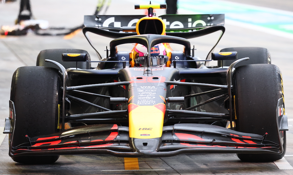 Red Bull RB21 in the pits at F1 2025 pre-season testing